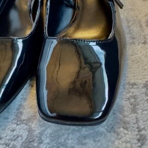 Zara Black Patent Double Strap Low Block Heel Mary Janes - Picture 10 of 15